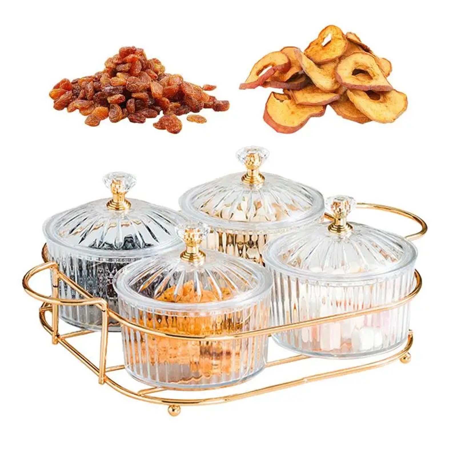 Getrocknete Obst Salat Platte Snack Gerichte Transparent Runde Dessert Glas FüR TrockenfrüChte(4clear)