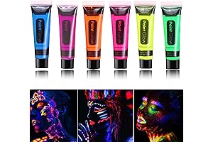 Glow in the Dark Body Paint Set for Ultraviolet Excitation