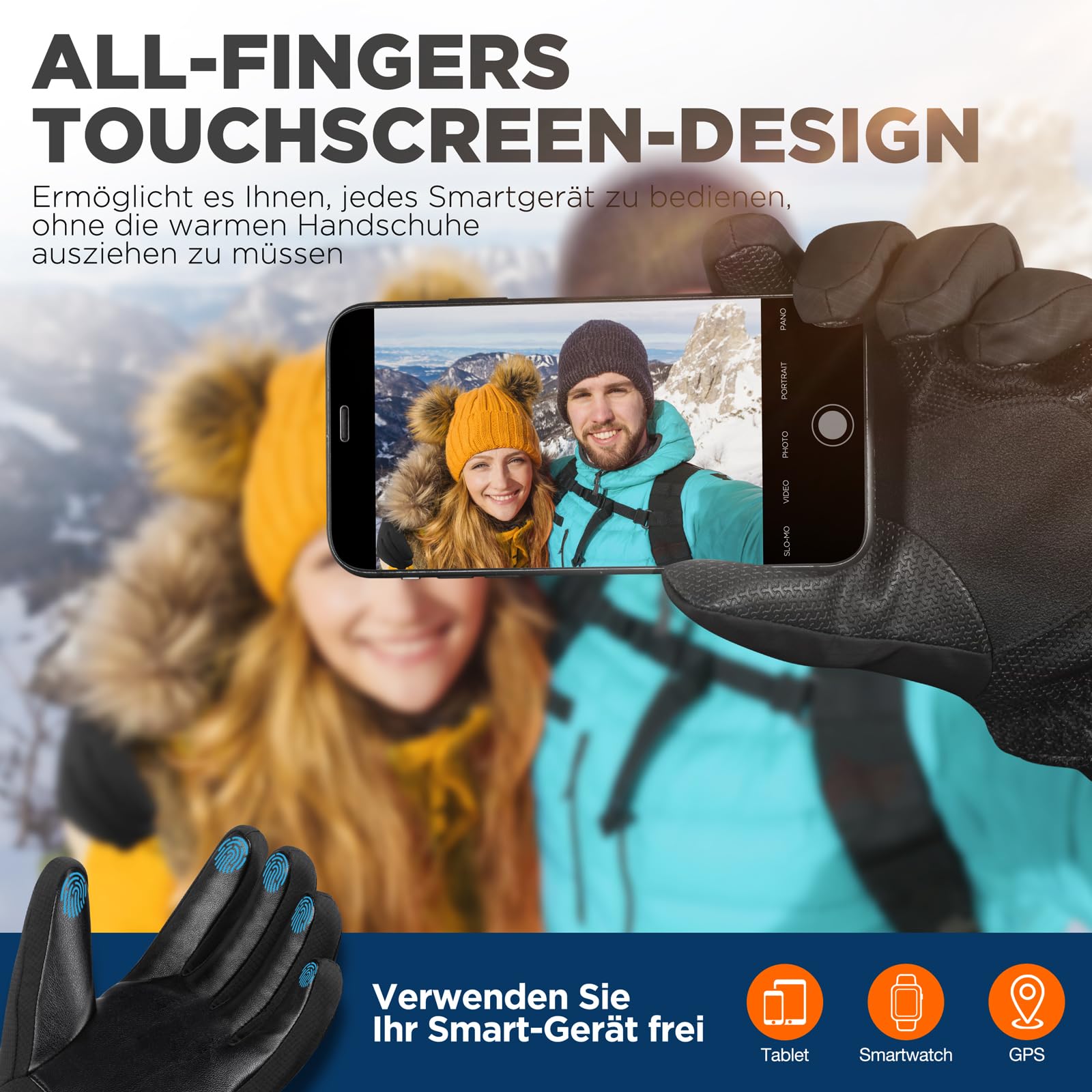 SIMARI Winterhandschuhe Herren Damen Thermo wasserdichte Warme Touchscreen Fahrradhandschuhe Snowboard Ski Outdoor Anti-Rutsch Winddicht Laufen Wandern Plüsch Winter SMRG108