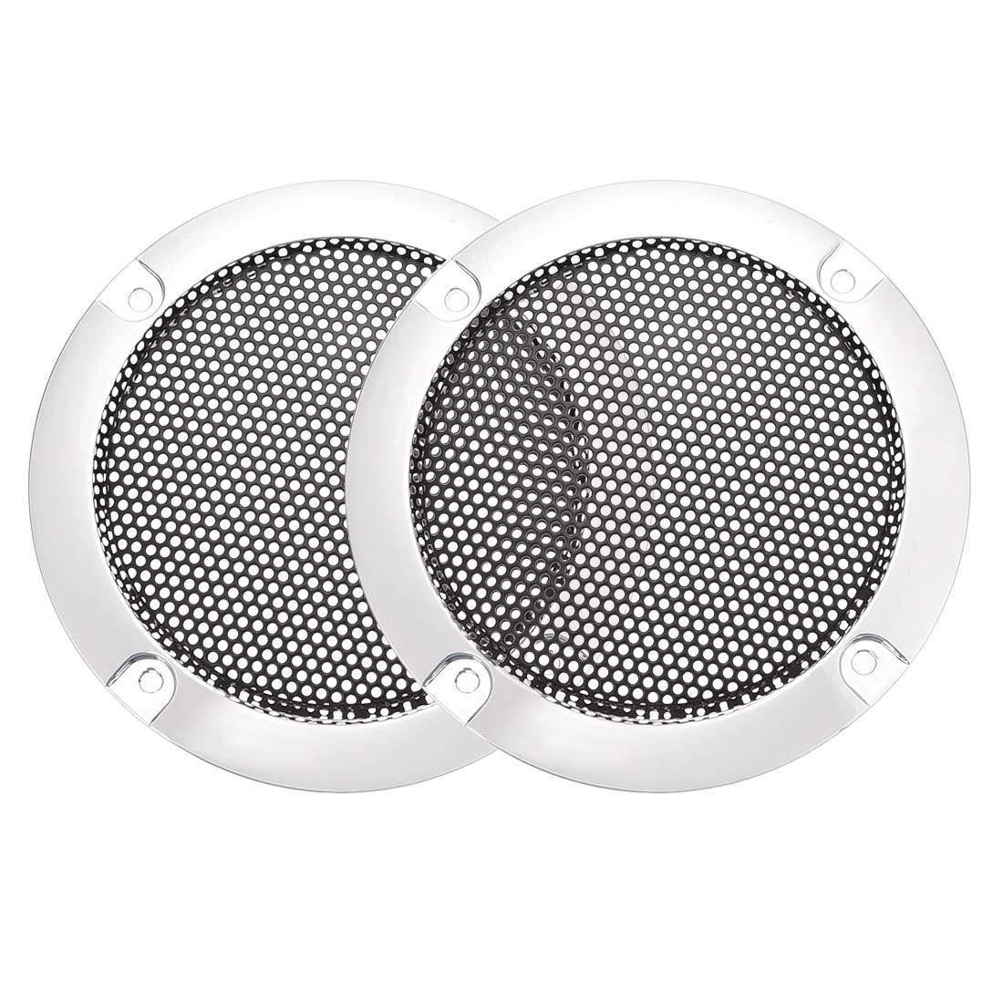uxcell Speaker Grill Cover 3 Inch 95mm Mesh Decorative Circle Subwoofer Guard Protector Black and Silver 2pcs-image-30