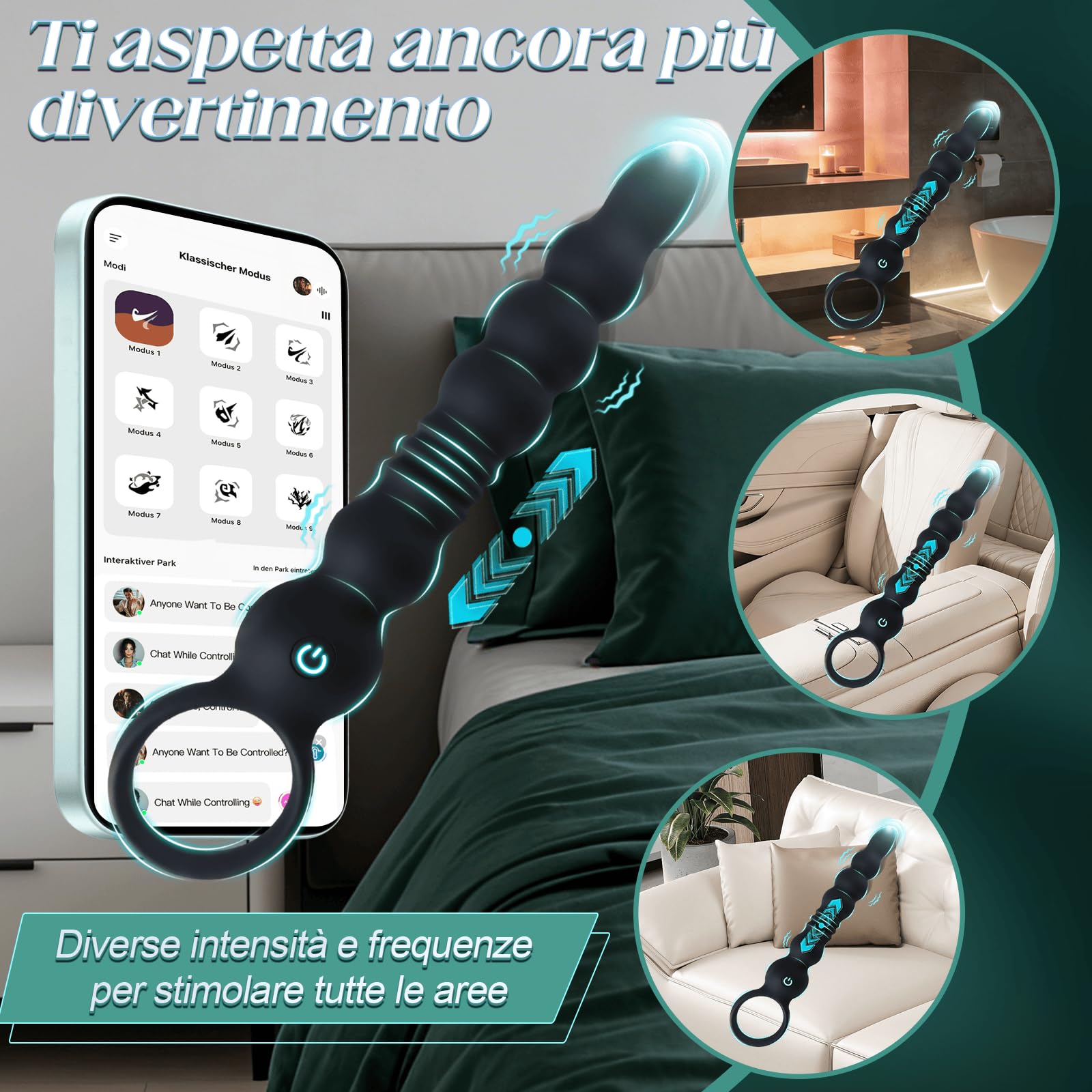 Vibratore Anale a Perline Prostata Vibratore Dilatatore Ano per Uomo Massaggiatore Prostatico Plug Anale Dilatatore Donna Stimolatore Punto G Vibratori Anal Plug Sex Toys Sessuali per Uomini