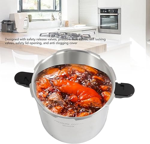 Miniatura 5 de Olla a presión, válvula de alivio de seguridad de gran capacidad de 23 litros, control de presión inteligente, olla a presión de aleación de