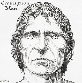 Early European modern humans or Cro-Magnons. The first early modern humans (Homo sapiens) to settle in Europe migrating from Western Asia. From the book Outline of History by H.G. Wells published 1920. Poster Print by Ken Welsh (15 x 15)