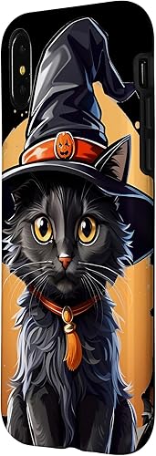 Miniatura 8 de iPhone XS Max Helloween Cat with Witch Hat Case