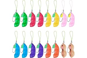 ONEST 16 Pieces Squeeze Bean Keychain Fidget Toys