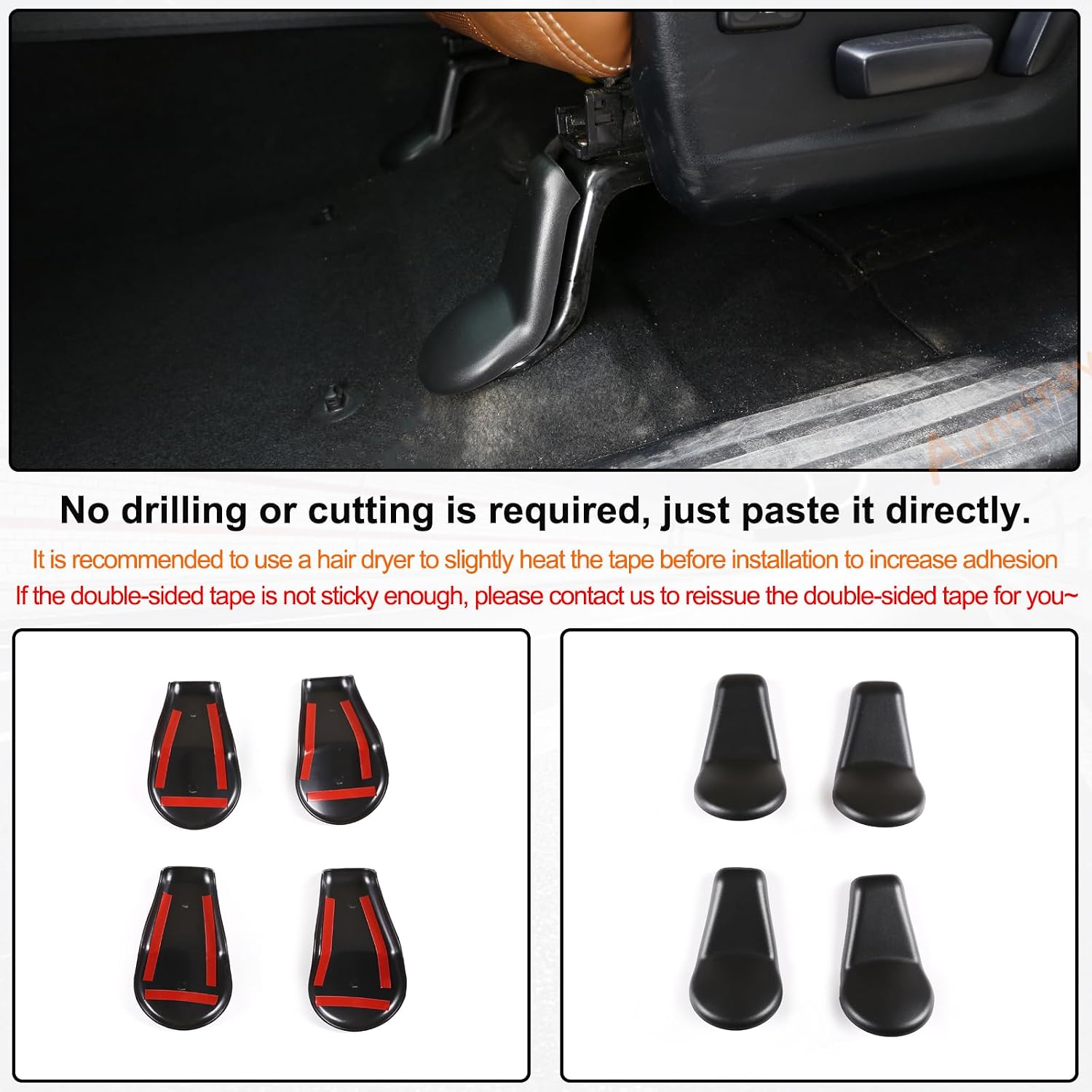 Aunginsy Car Seat Bracket Fixing Bolts Cover Compatible with Toyota Tundra 2014-2020 4Pcs Car Anti-dust Seat Bracket Cover Seat Base Bracket Screw Cap Trim Protective Cover ABS Interior Accessories