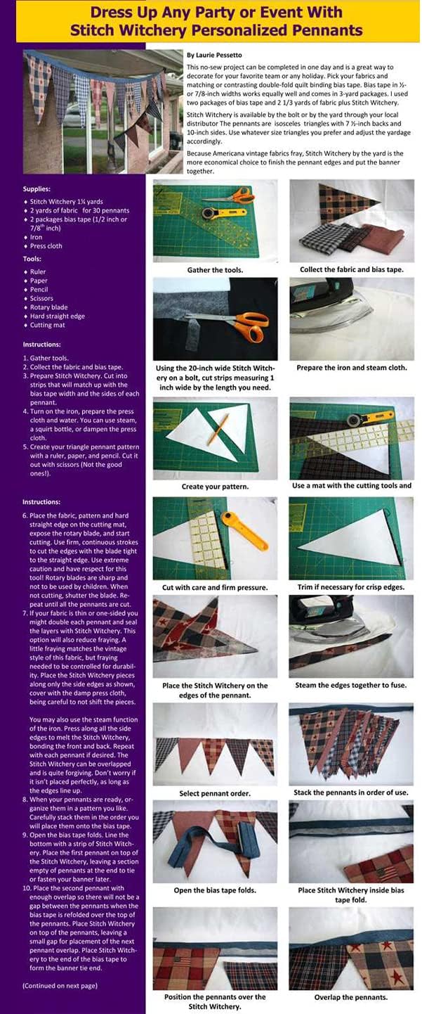 Superpunch Stitch Witchery Stabilizer HTC3000-28 - 20 inches Wide, Fusible Interfacing/Interlining, Lightweight Iron On Fusible Bonding Web for Fabric, Sold in 5 Yard Package, Made in USA (Clear)