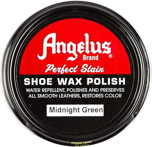 Miniatura 2 de Angelus Perfect Stain - Esmalte de cera para zapatos, esmalte profesional para zapatos y botas de cuero, 3 onzas líquidas, Verde medianoche