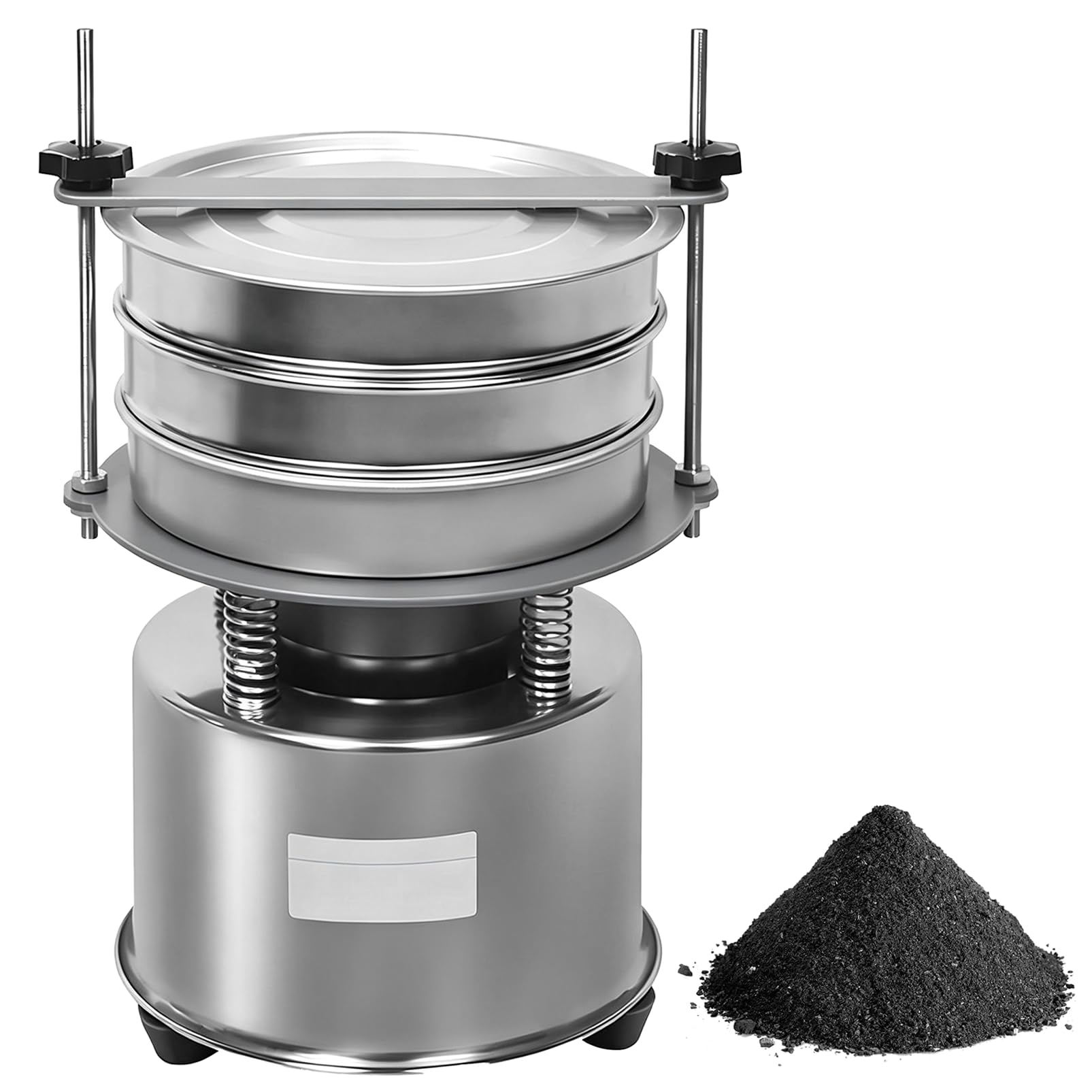 Tamizador vibratorio de acero inoxidable, agitador de tamiz eléctrico de 220 V con mallas de 20 a 200, máquina industrial de tamizado de polvo para harina, especias, granos, laboratorio 100Mesh
