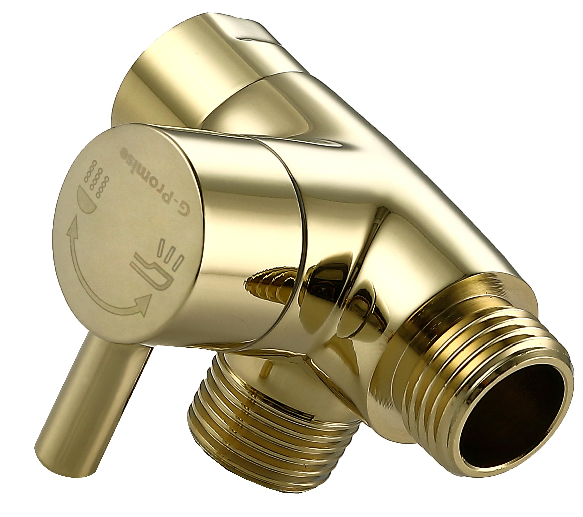G-Promise Solid Metal 3-Way Shower Diverter Valve (Polished Gold)