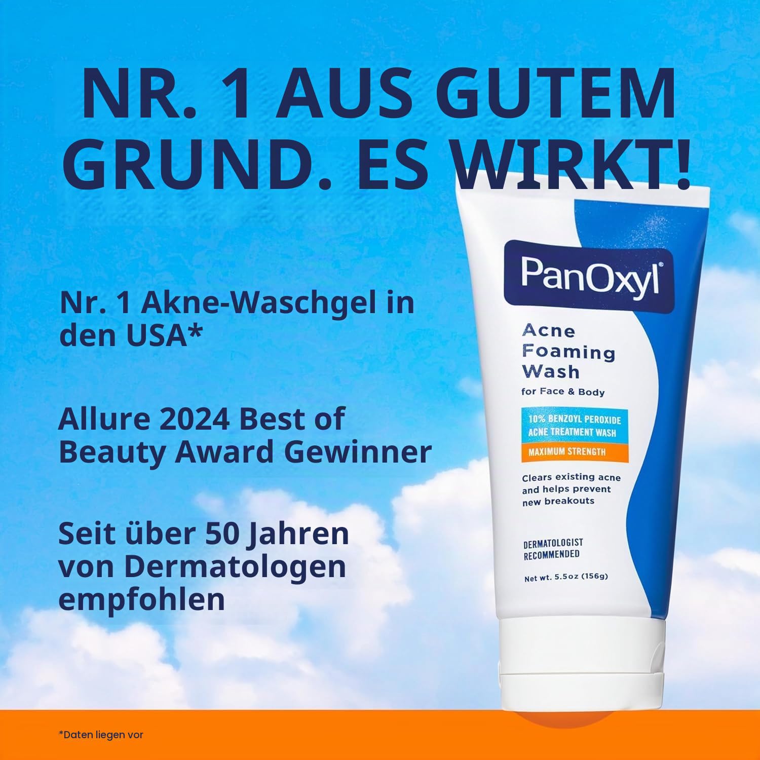 PanOxyl Foaming Wash Akne Reinigungsschaum für Gesicht und Körper 156 g - 3er Pack
