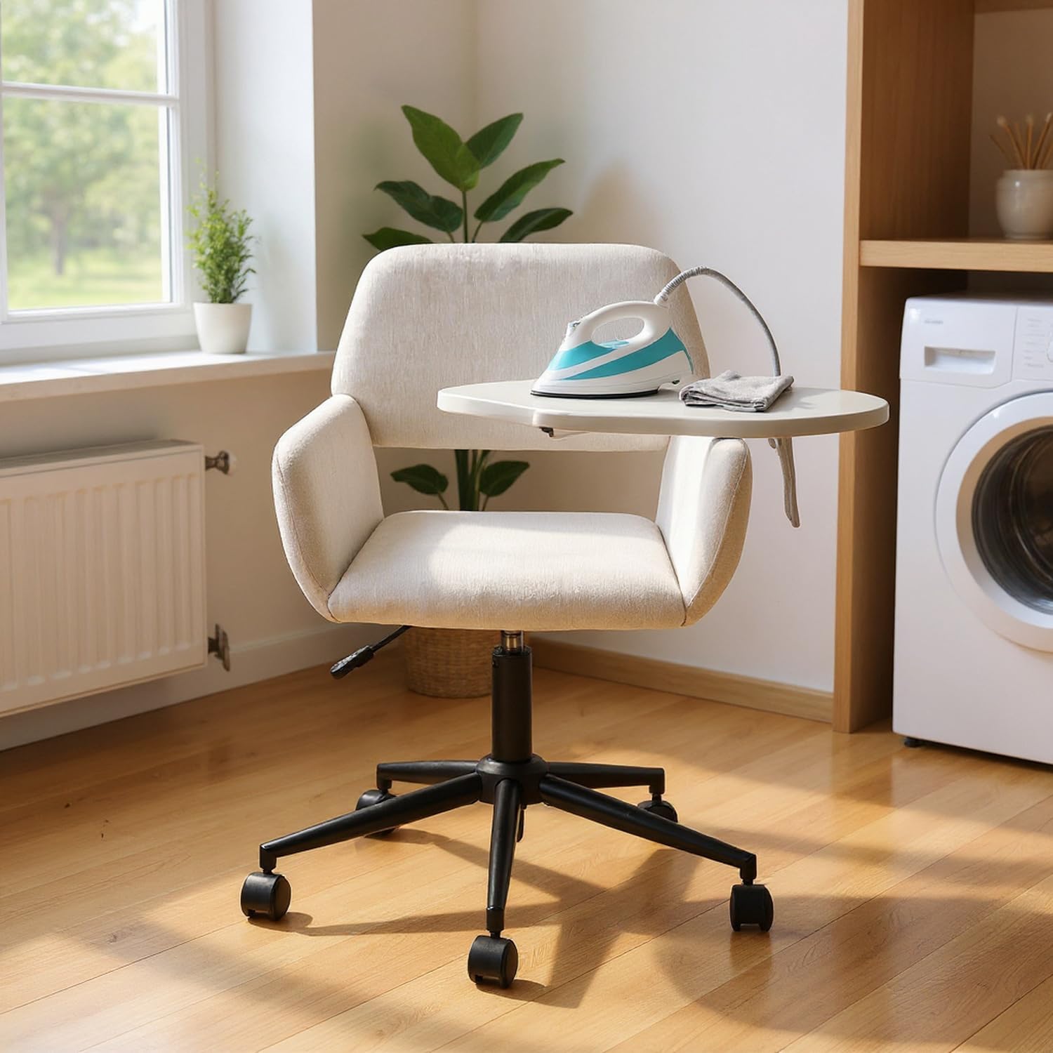 FurnitureR Chaise pivotante, Aide à la Planche à Repasser Moderne, réglable en Hauteur, Rembourrage Confortable, Utilisation idéale pour la Maison ou Le Bureau