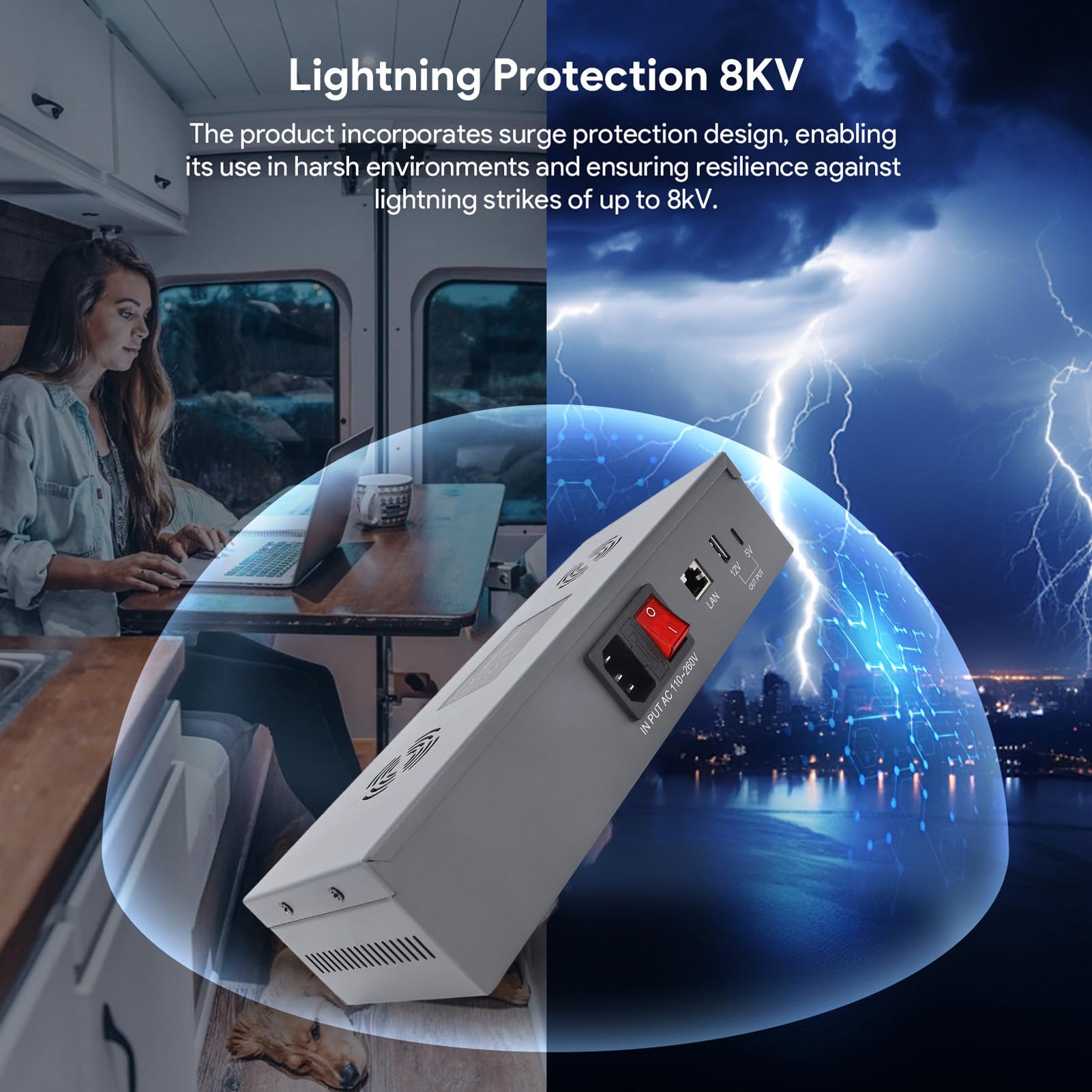 Generic Gigabitowy Iniektor PoE Moc Wyjściowa 150 W dla Anteny Satelitarnej V2 5 W 1 Ethernet - żelazo (wtyczka UE)