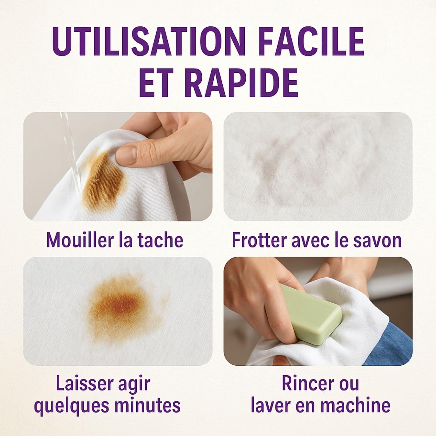Laco - Savon Fiel de Boeuf Detachant Textile Puissant Professionnel, 100g, Savon Anti Tache Naturel, Enlève Toutes les Taches Tenaces Vin, Graisse, Herbe, chocolat, Sang, nourriture