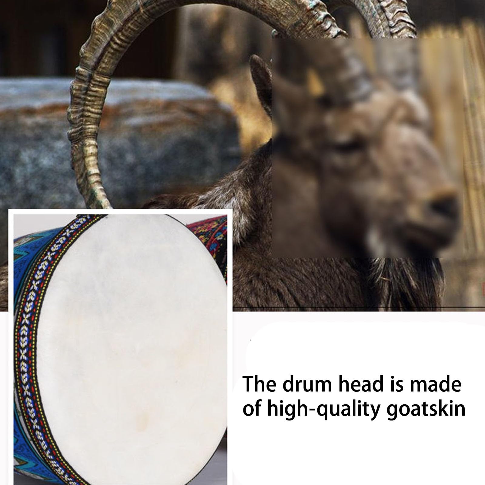 Enfant Djembe Tambour Tête de Tambour en Peau de Chèvre Durable, Djembe Drum Percussion Style Ethnique, pour L'anniversaire, Fête Hand Drum(Large 10-inch Starry Sky D)