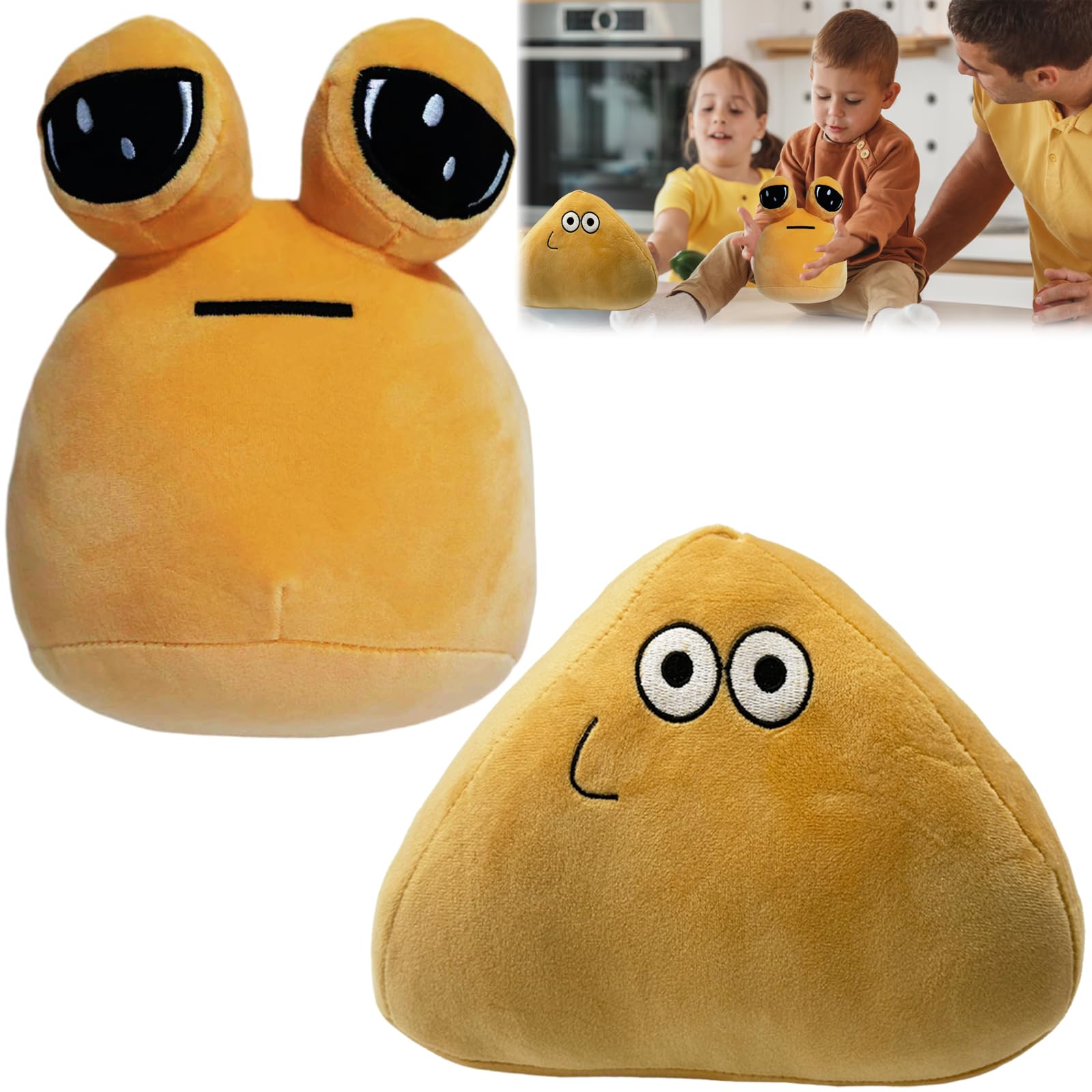 Alien Pou Juguete de Peluche,22cm Alien Pou Peluche Juguete,Alien Pou,Peluche Alien Pou,Animal Pou Doll,Adecuado para regalos de cumpleaños de niños y niñas, peluche de pou decoración del hogar (A+B)