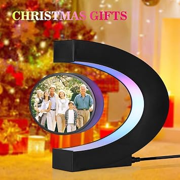 C-Shape Levitating Photo Frame -Floating Family Picture Frame,Magnetic Photo Display Holder,Unique Home Bedroom Decoration