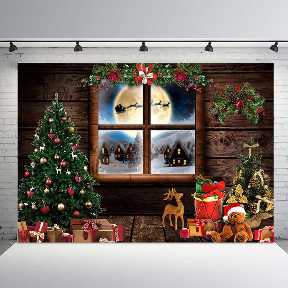 ファブリック 4x5フィート クリスマス背景幕 ツリー 冬 吊り下げ 618tJBLoNJL.jpg