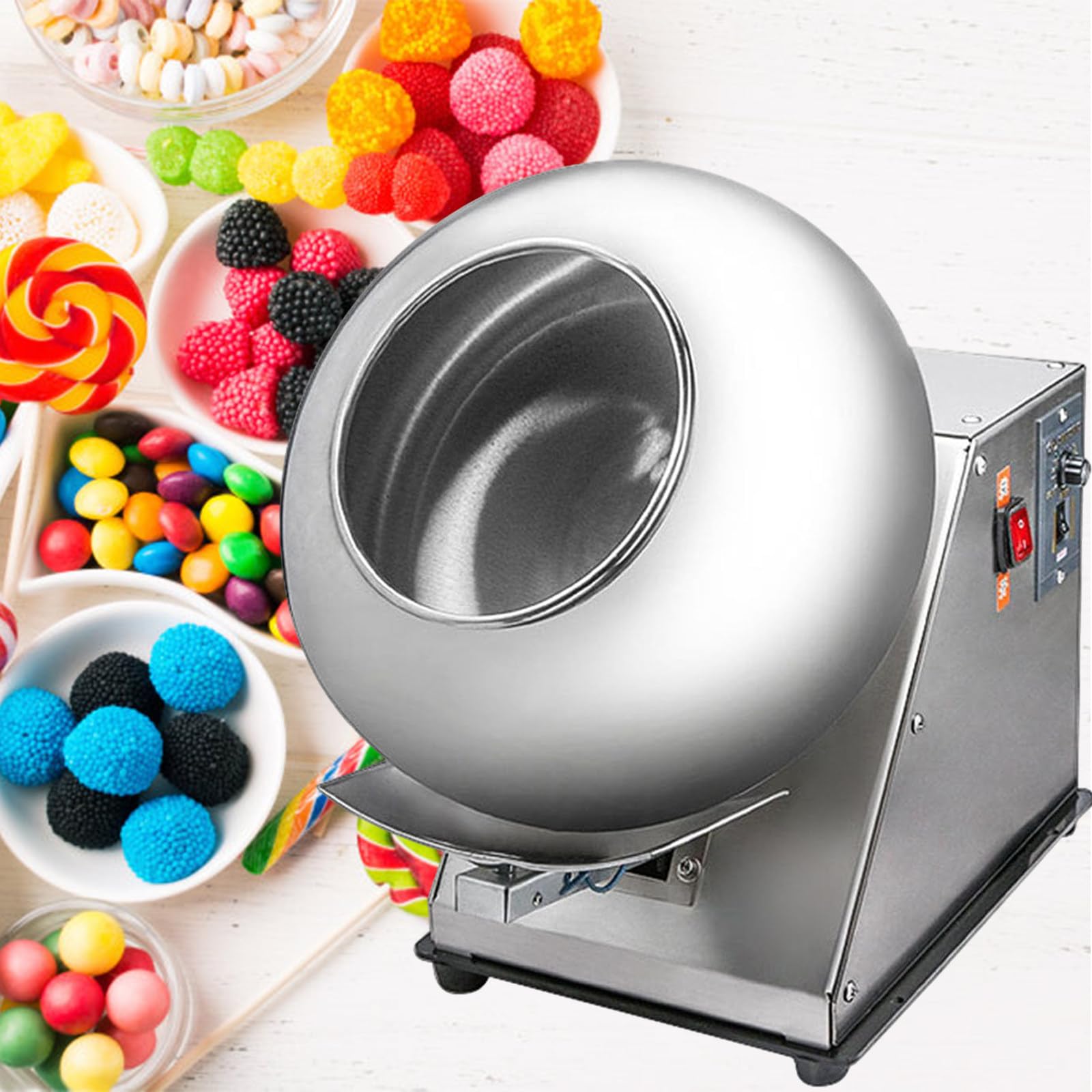 ASerZenith Commercial Sugar Coating Machine,Mini Chocolate Panning Machine, Coating Drying Machine,For Bakeries, Food Stores