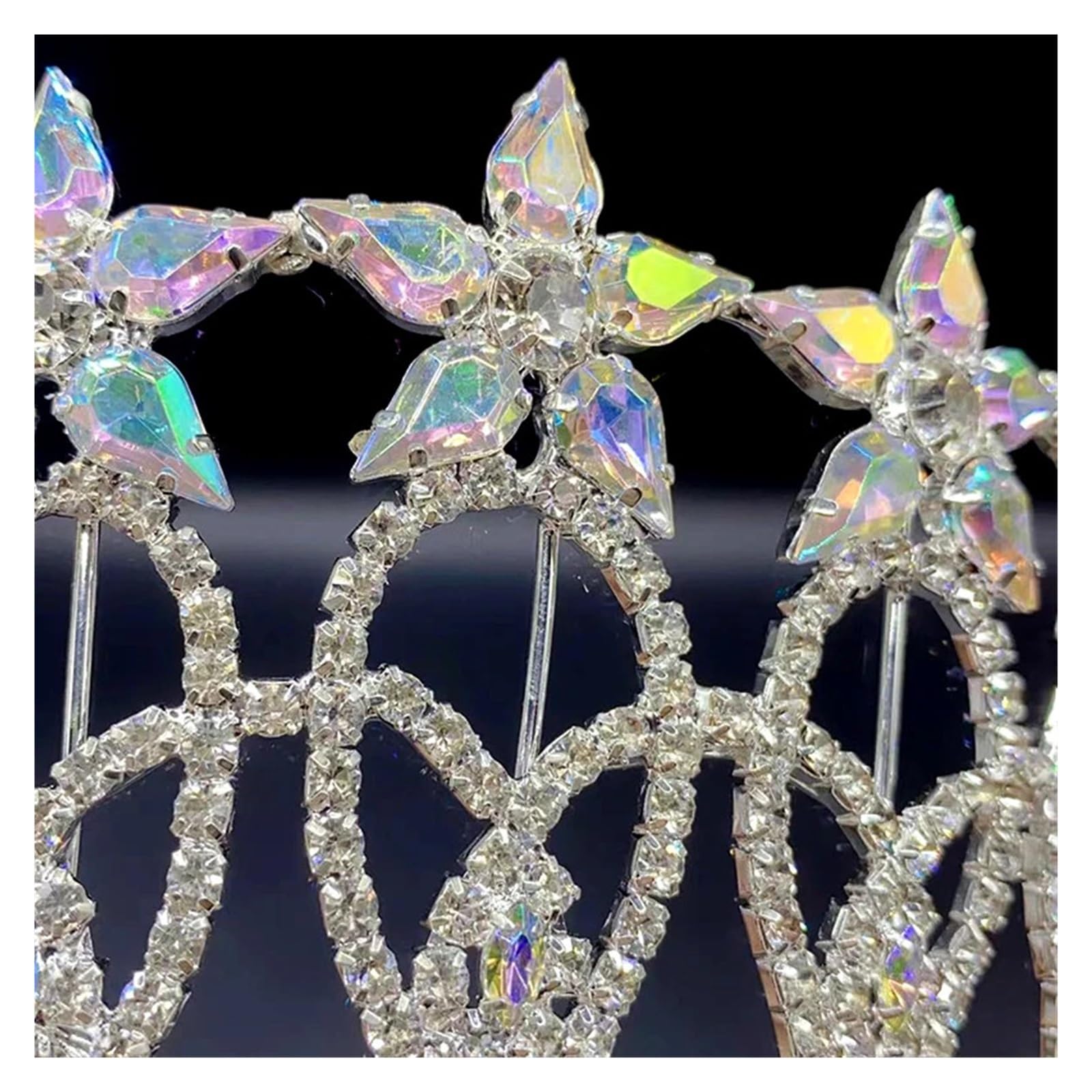 Strass Hochzeit Krone Kristall Braut Haarschmuck Frauen Tiara Barock Stirnband Braut Königin Diadem Verstellbare Kopfbedeckung Zart Bequem