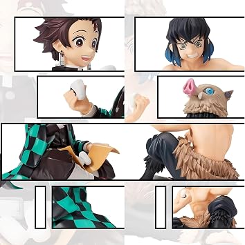 6Pcs Demon Anime Figures Set, Slayer Characters for Anime Fans (Rice Ball)
