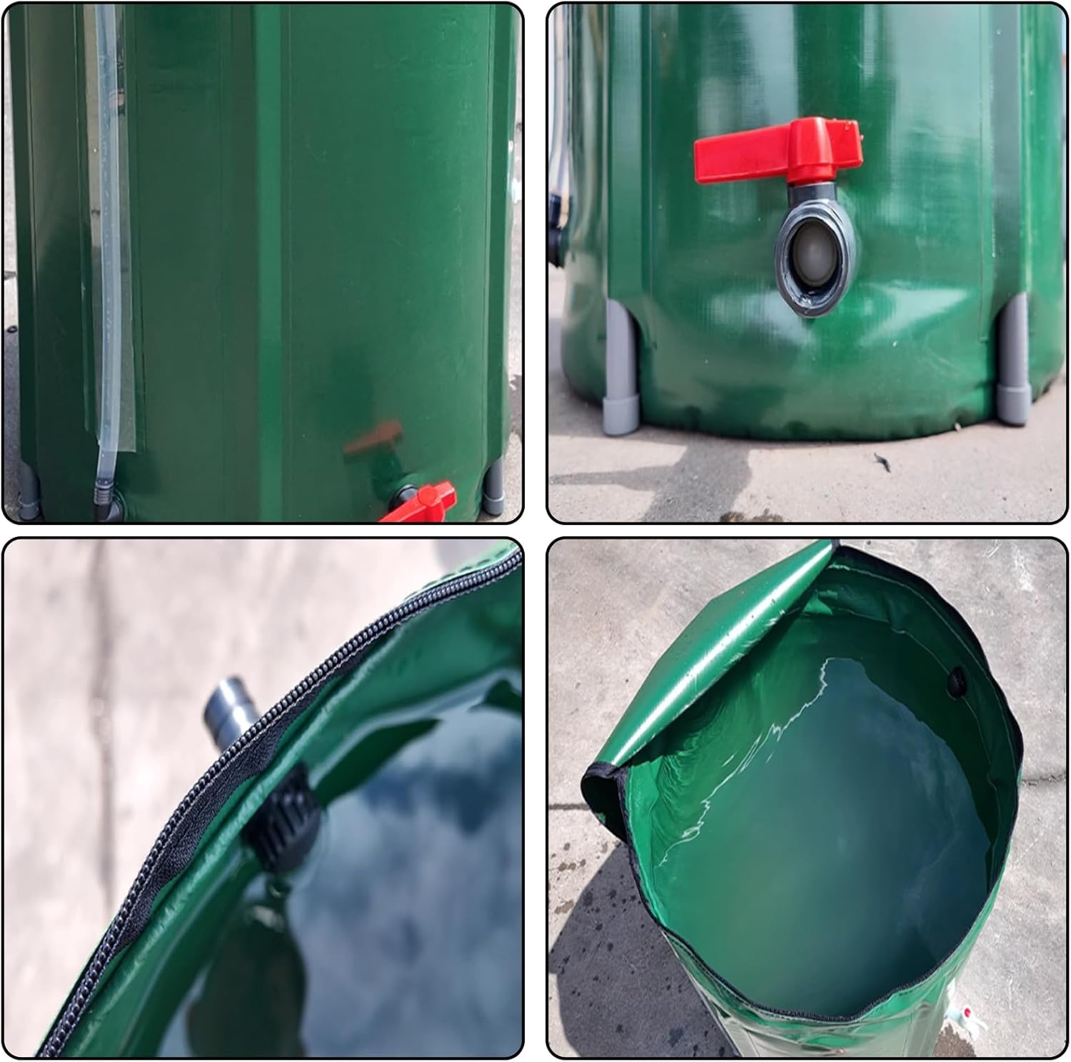Rain Barrels，Collapsible Rain Barrel, Efficient Rainwater Collection System，Outdoor Water Storage Tank, Portable Rainwater Collection Container，for Garden Outside Lawn(Black,160L)