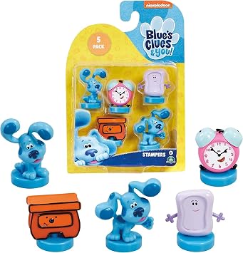 P.M.I. Blues Clues Stamps for Kids | 5 Stamp Blues Clues Toys in 1 Pack | Collect All 12 Blue Clues Toys / Mini Toys | Blue Clues Party Favors | Kids Toys & Blues Clues Birthday Party Supplies