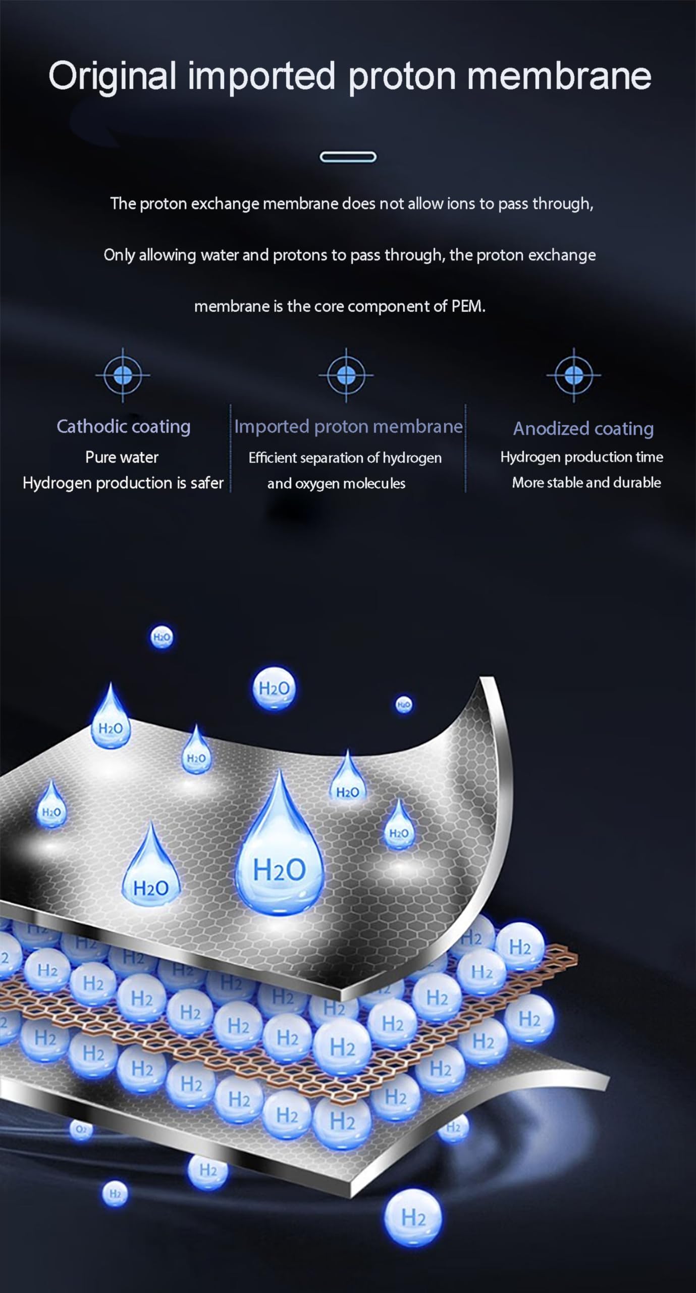 Máquina De Inhalación De Hidrógeno, Generador De H2 De Alta Pureza del 99,99%, Máquina De Agua De Hidrógeno De Turbina Silenciosa De 225 Ml/Min para Muchas Ocasiones