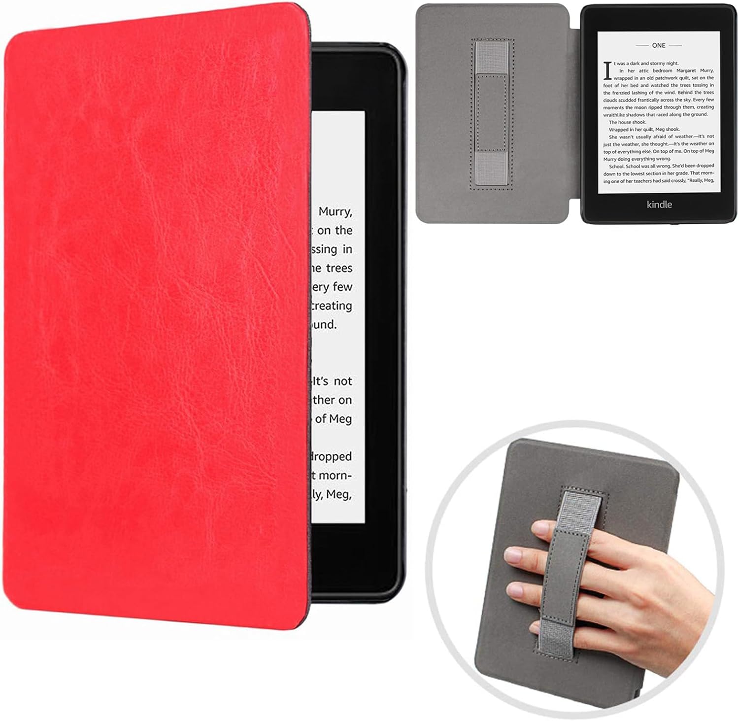 Case for Kindle Paperwhite 2018, Slim Protective PU Leather Folio Cover with Auto Sleep/Wake Smart Case for Kindle Paperwhite 10th Generation 2018 Released Model: PQ94WIF, Red