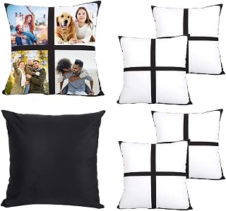 AQWJ 4 PCS Sublimation Blanks Polyester Pillow Cases with 4 Panel，Throw Pillow Covers 18 x 18 Inch for Sublimation Printing Sofa Couch DIY Blanks Pillow Case No Pillow Insert …