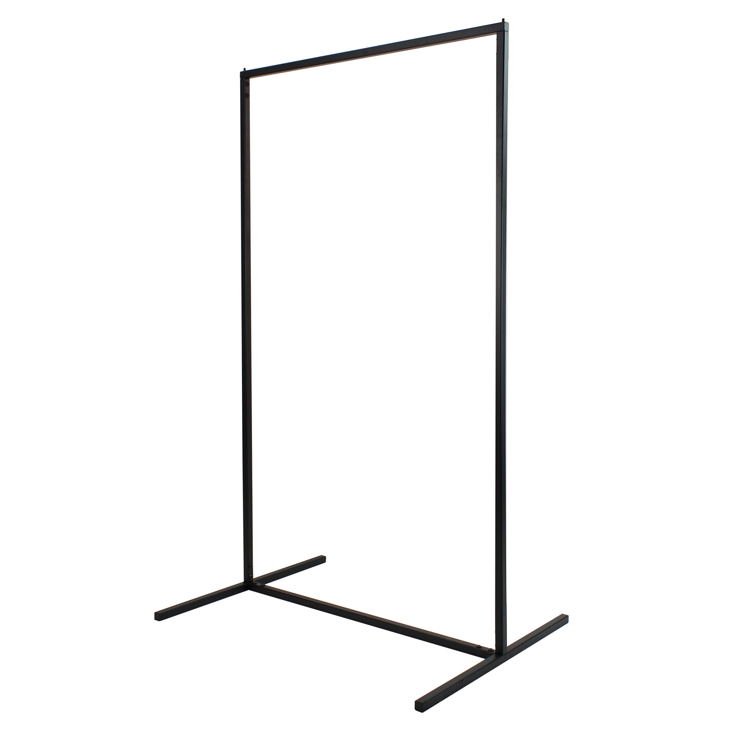 Natural Goods Berlin Kledingrek OVAL - kledingstang zwart 160 cm x 80 cm - staand metalen kledingrek slaapkamer - staande kapstok heren dressboy slaapkamer stille dienaar modern