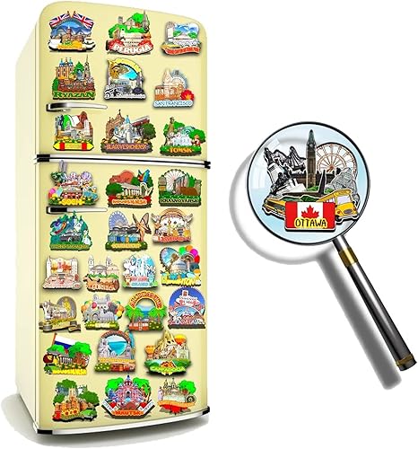 Miniatura 4 de Imán de Ottawa Canadá para nevera de madera 3D, monumentos de viaje, coleccionables, recuerdos, decoración hecha a mano -1322