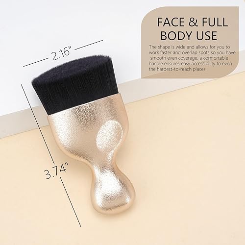 Miniatura 2 de Brocha de maquillaje corporal bronceadora de bronce  Brocha Kabuki para autobronceador, maquillaje de piernas, aplicador de guante autobronceador