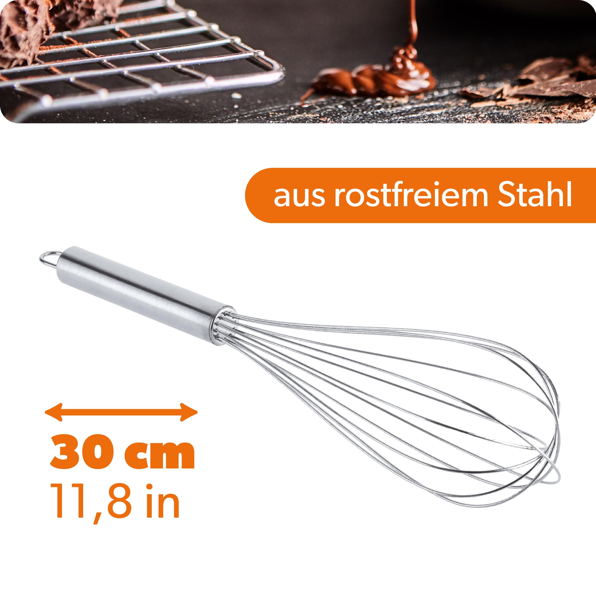 Doosu Schneebesen 30cm Aus Edelstahl - Perfekt Zum Schlagen & Rühren