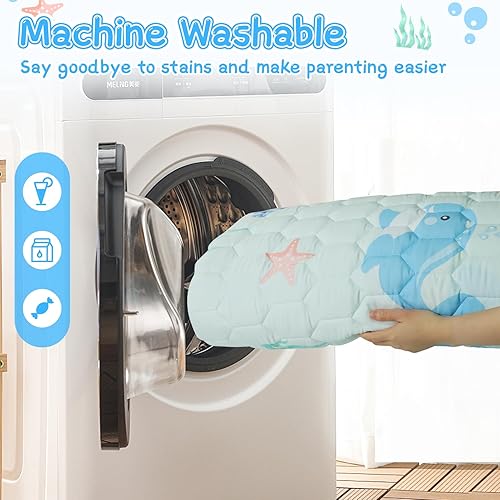 Miniatura 7 de Tapete de juego para bebé de 79 x 71 pulgadas, tapete de juego acolchado para bebé más grueso y suave para corralito  Alfombra de juego extra grande