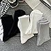 DMMWCX Sock 5 Pairs Of Men'S Black And White Warm Socks Autumn And Winter Solid Color Sports Socks-10-5 Pairs