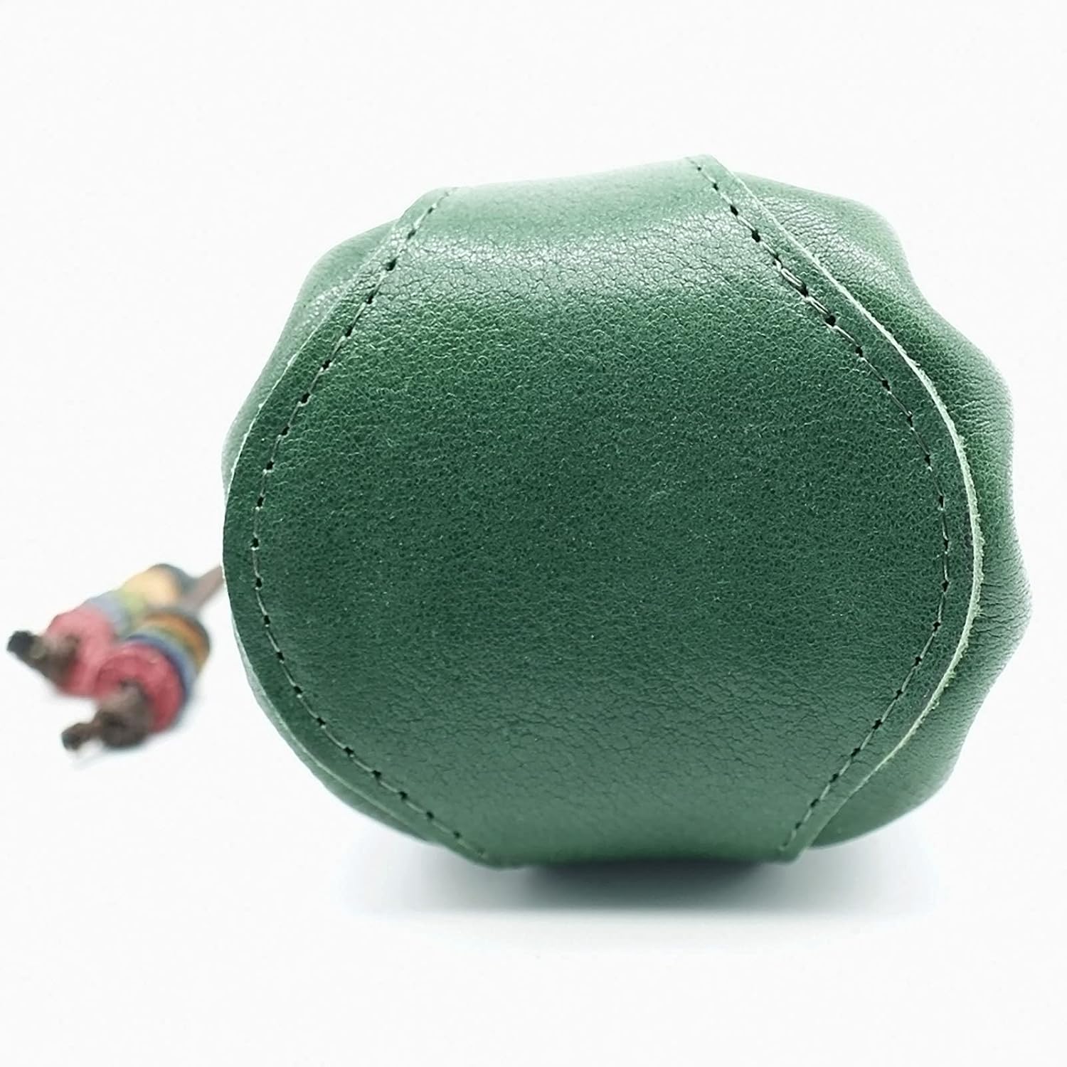 Handmade Genuine Leather Portable Drawstring Pouch, DND Dice Bag, Coin Purse,Jewelry Storage Bag for D&D Role Playing Games &Coins and Accessory Collector(Green)