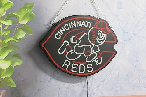Miniatura 2 de Queen Sense 17 "Vivid Cincinnatis Sports Team Red LED Sign Light Lámpara Linda Decoración de pared de neón brillante A118CCNRLNLED