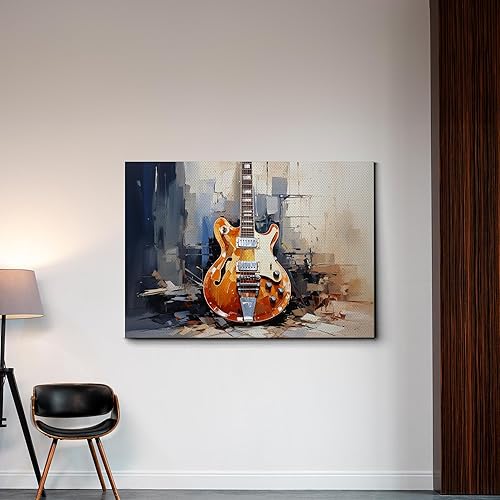 Vista 3 de Print guitar canvas print wall decor, ready to hang wall print, design canvas print, Canvas Wall Dekor