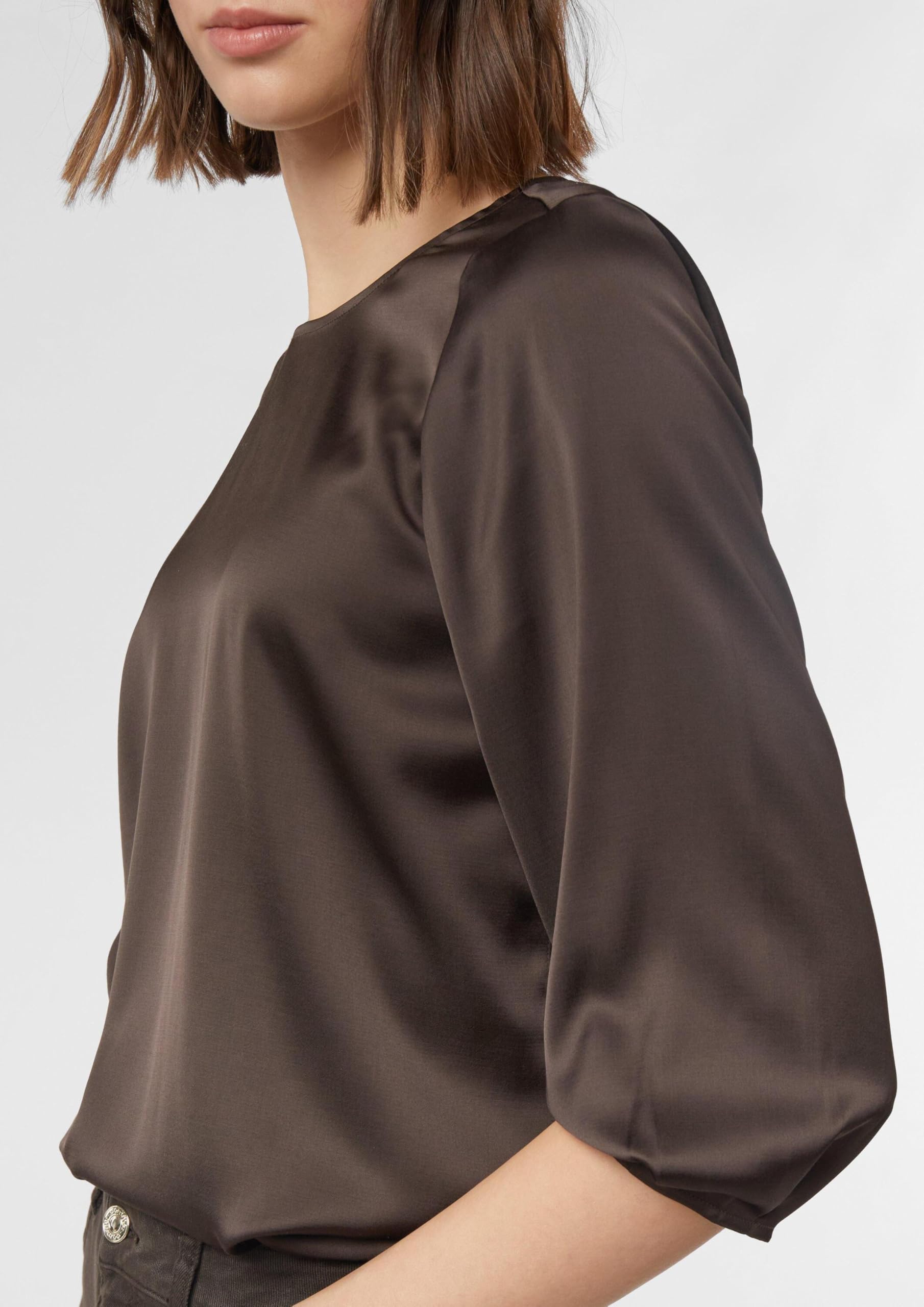Comma Satinbluse mit 3/4-Ärmeln
