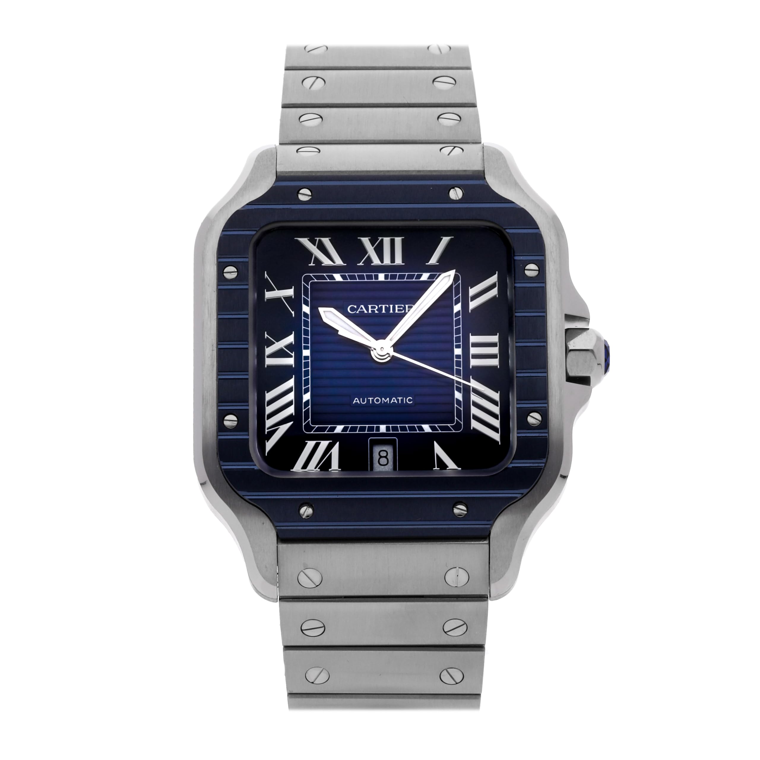 Cartier Pre-Owned Santos De Large Model WSSA0048, silver