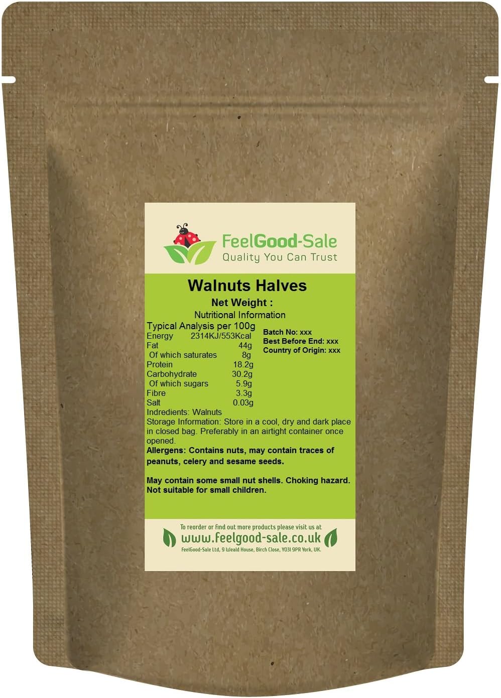 1kg Fresh Raw Light Premium Walnuts Halves - Rich in Omega-3, Low-GI Good for Snacking, Smoothies, Baking & Cooking, Gluten-Free, Keto & Vegan-Friendly, Rich in Protein & Vitamins & Fibre