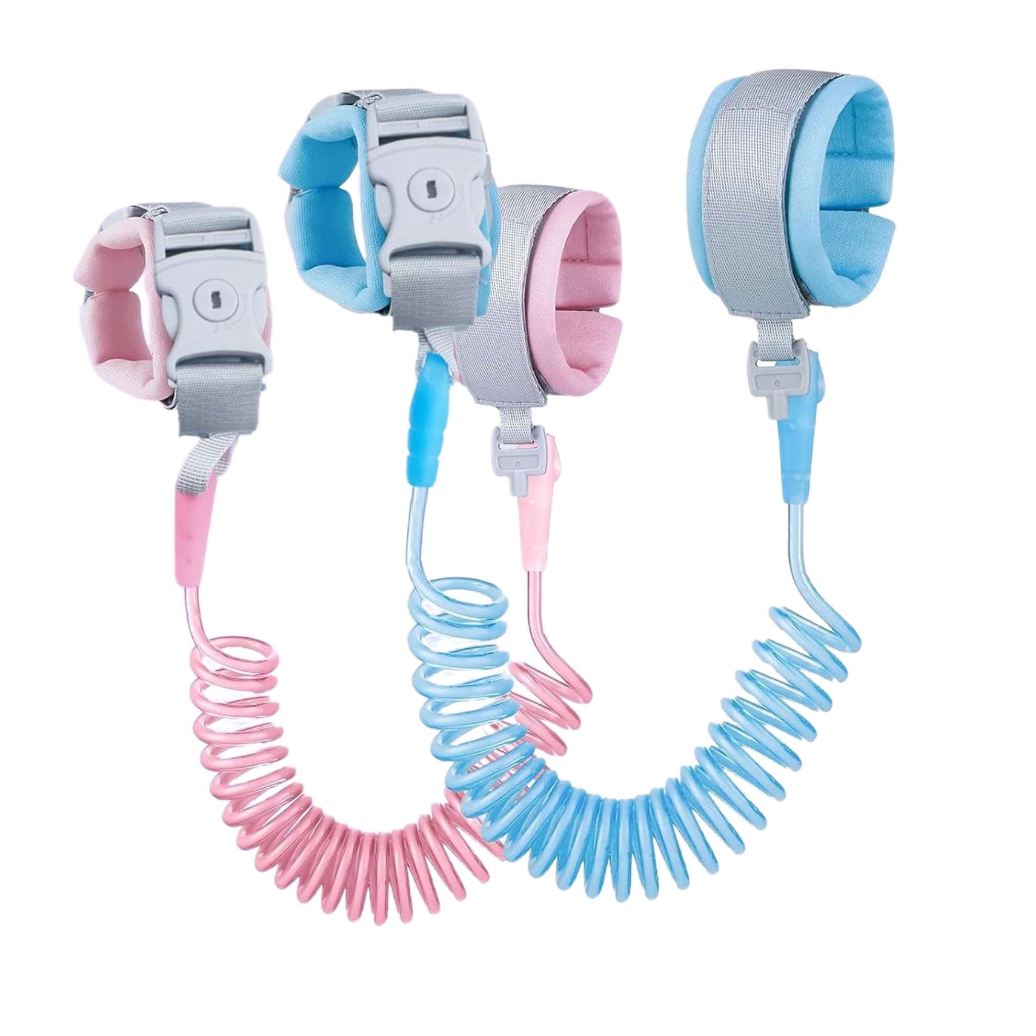 2 Pieces 2M Wrist Reins for Toddlers Anti Lost Wrist Bands Children,Wrist Straps for Children,360° Rotatable Elastic Wire Rop