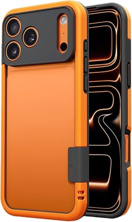 Weseecase Soft Silicone Frame Heat-Dissipating Case for iPhone, Silicone Frame Phone Case for 17/16/15/14 Pro Max Orange,for iPhone16 pro max