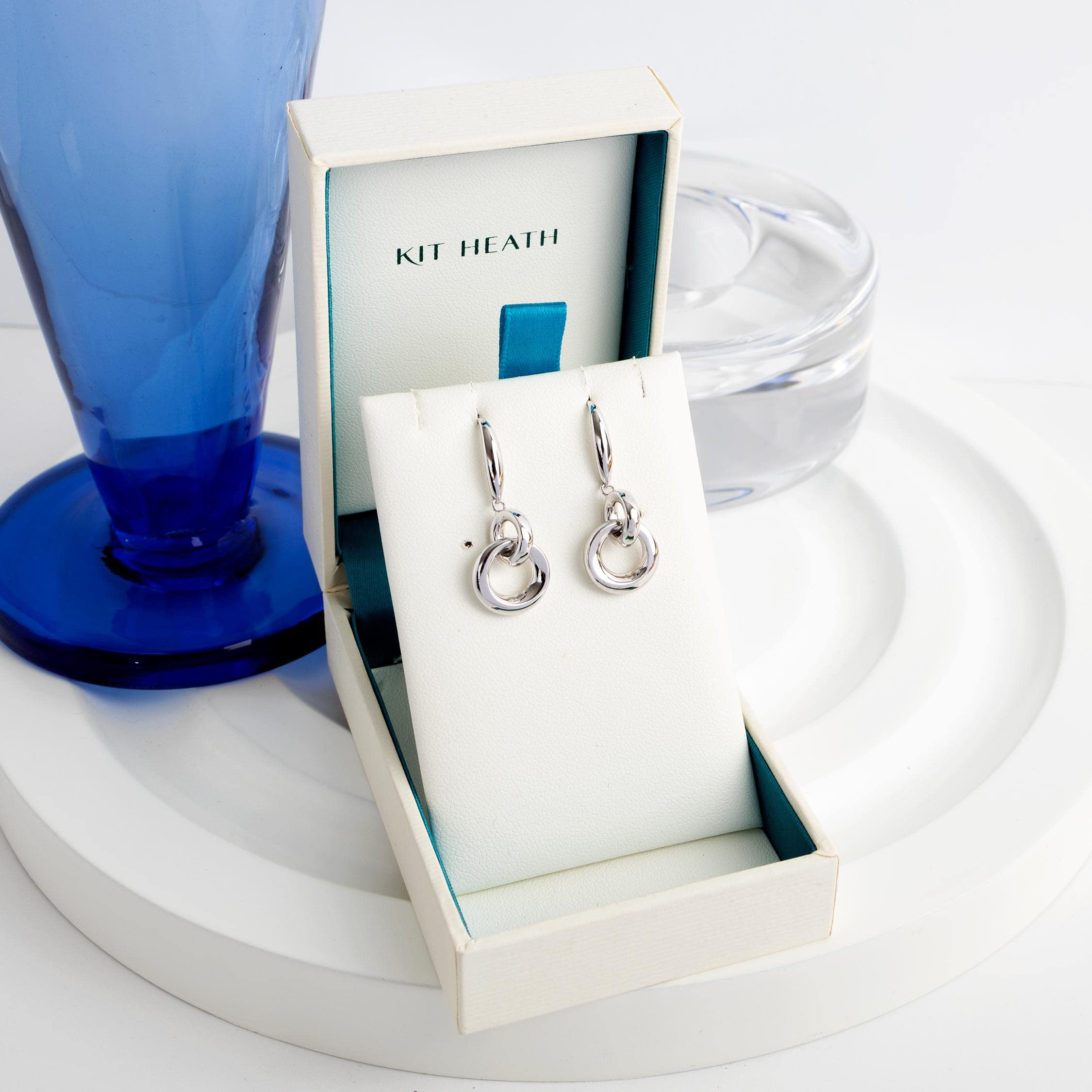 Kit Heath Orecchini pendenti in argento sterling placcato al rodio, Argento sterling