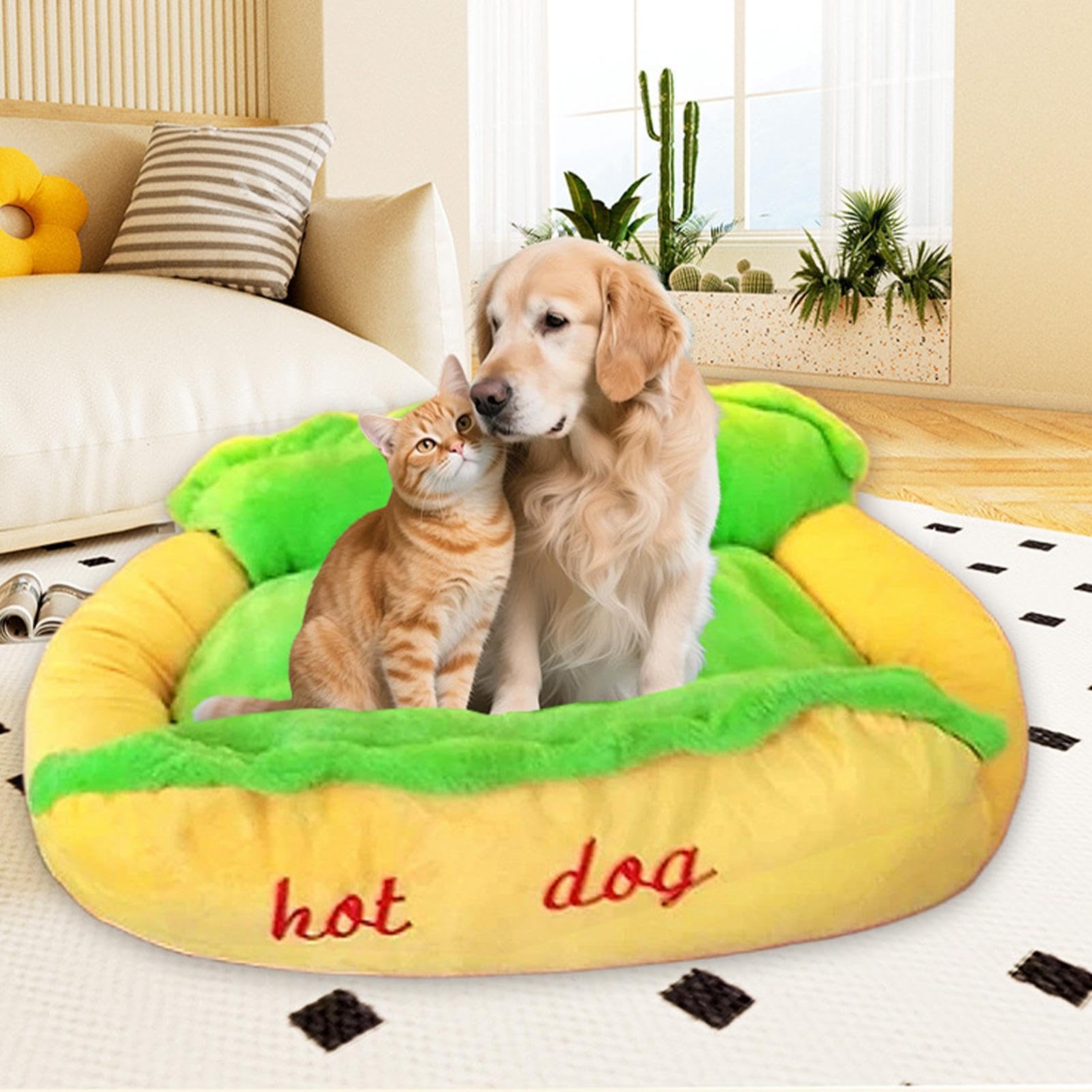 Generico lavabile cani Cuscino Peluche Antiscivolo A Forma Di Cibo | Cuccia per cani piccoli in fibra fine rimovibile e lavabile Per Cuccioli, Gatti E Ambienti Interni: Soggiorno, Camera,