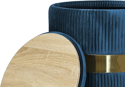 Miniatura 4 de YYW HOME Ottoman with Storage - Bule Velvet Ottoman for Living Room, Velvet Storage Ottoman for Kids Room,Gold Ottoman with Storage, Vanity Chair