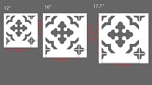 Miniatura 5 de PINKIPO 2 Pack, Lydia Tile - TIile Stencil Modern Stencils for Painting Tiles, Stencils For Tile, Tile Stencil, Pinkipo, Large Wall Stencils for