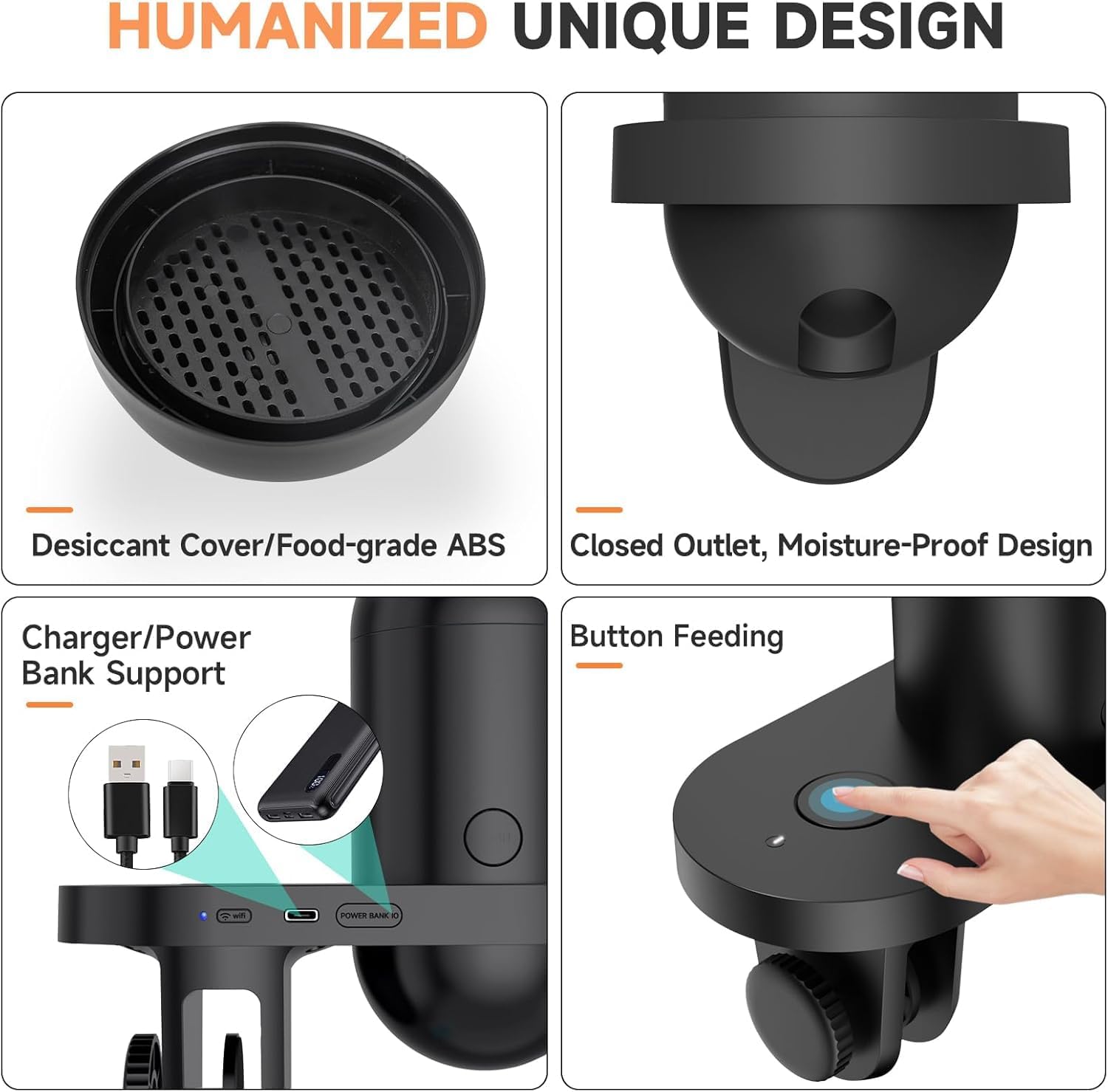 hygger WiFi Automatic Fish Feeder for Aquarium, Smart App Control Auto Fish Food Dispenser with Camera and Timer, Vacation Feeder with 230ml Large Capacity and USB Cable for Turtle Betta Koi Tank