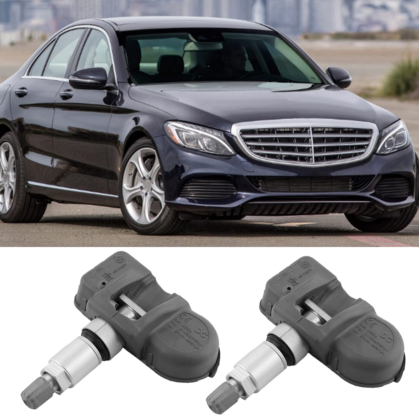 TPMS-Sensor, Reifendrucksensor A0009057200, Reifendrucksensor-Kit A0009050030, 4-teilig, Reifendruckkontrollsensor für E350